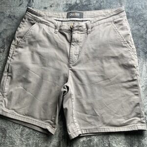 DU/ER Men's Slim Fit  Shorts 32 Brown, No Sweat Pocket, Casual, Preppy Inseam 7
